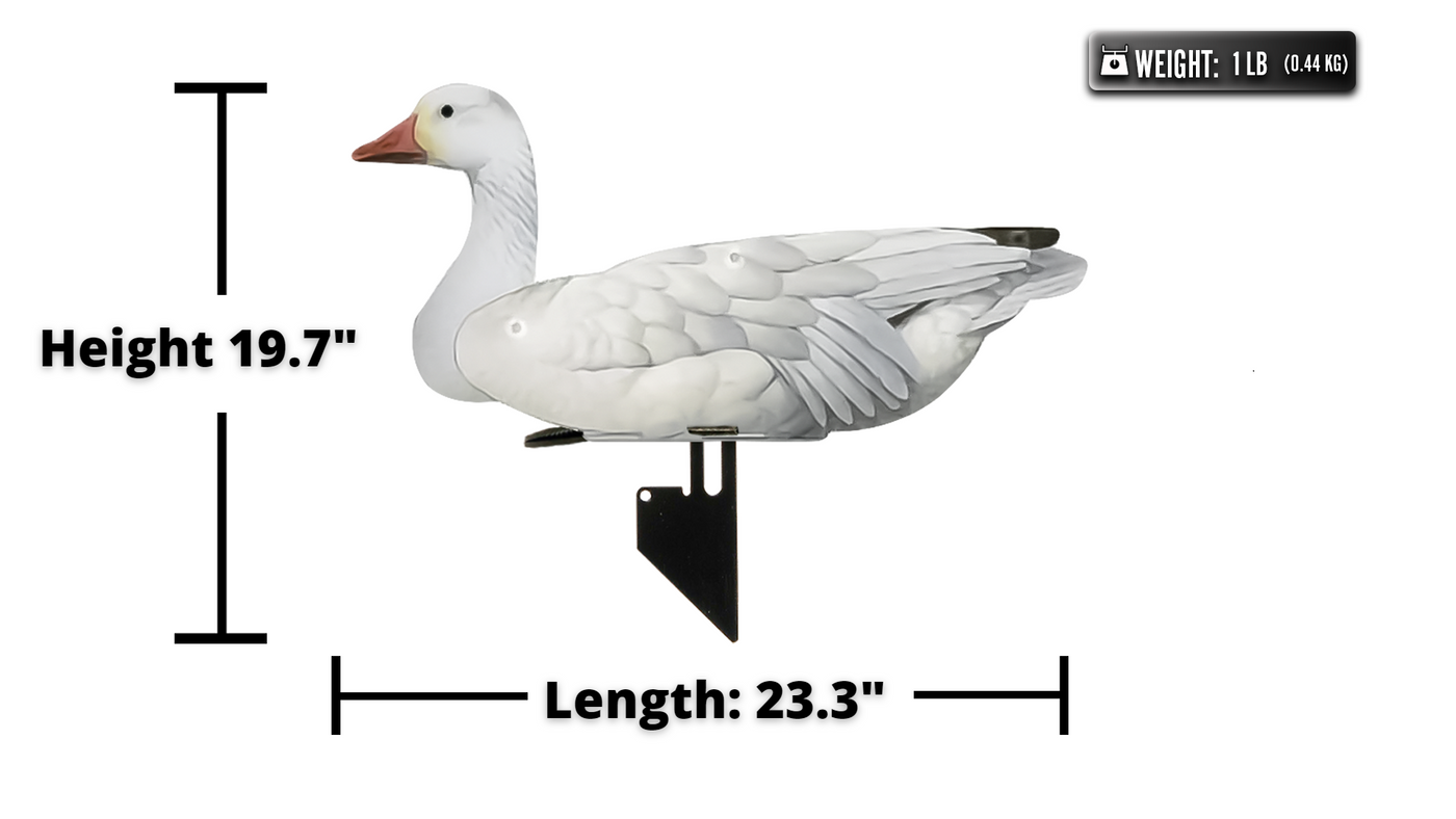 Snow Goose Decoy –  Foldable and Collapsible Full Body Decoys (6 Decoys) - Fold Up Decoy